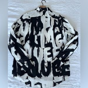 Alexander McQueen Grafitti print shirt, new with tag, retail $730
